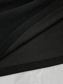 Franclia Áo kiểu không tay họa tiết hoa 3D, thanh lịch, thích hợp cho hẹn hò, đi làm, dự tiệc, du lịch hoặc mặc thường ngày. - Đen và trắng - Xem 4