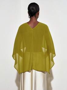 Zivah Áo nữ chiffon hai chiều bất đối xứng màu xanh lá cây bán chạy nhất mùa hè, phong cách Boho du mục. Thích hợp cho kỳ nghỉ, du lịch, dạo phố hàng ngày, tiệc tùng, lễ hội âm nhạc, bãi biển, ngày lễ, thời trang sân bay, du thuyền, trà chiều. - màu xanh lá - Xem 14