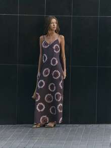 Nöista Full-Length Maxi Dress In Tie-Dye Print. - Purple - View 1