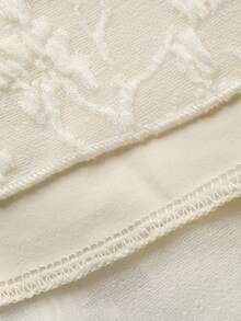 DAZY 女士优雅蕾丝立领喇叭袖系带中长连衣裙，春夏款 - 米色 - 查看 7