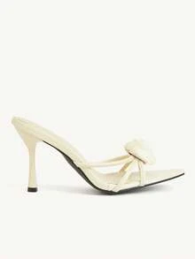 CUCCOO CHICEST 女士尖头多带露跟凉鞋，专业优雅通勤鞋 - 米色 - 查看 4