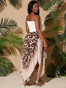 SHEIN SXY Váy cỡ lớn in họa tiết da báo ombre - Nhiều màu - Xem 2