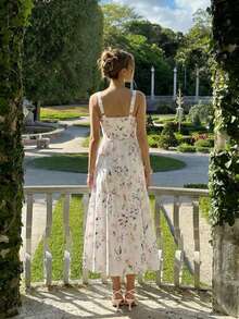 KARISMINA 情人节女士度假印花吊带连衣裙，女士度假装扮 - 彩色 - 查看 12