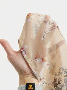 EMERY ROSE Chaqueta larga regular de mujer con estampado de flores para uso casual en otoño/invierno - Albaricoque - Ver 6