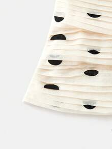 lacRébo Áo Bustier chấm bi không dây có chi tiết nơ đen phong cách cổ điển dễ thương cho bữa tiệc tối - Nhiều màu - Xem 10