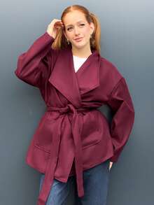 SILVIA DI SANTO Elegante abrigo burdeos, otoño/invierno - Burdeos - Ver 3