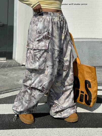 Muchica Plus Size Casual Camouflage Print Cargo Pants,For Daily Commute,Date, Commute, Party,Fall /Autumn/Winter/Summer,Christmas,New Year,Thanksgiving,Party,Wedding,Beach,Graduati,Chic,Elegant,Casual,Going Out,Date,Appointment,Commute,Shining,Valentine's Day,Elegant ,Vacation,Casual,Y2k,Going Out,Graduation