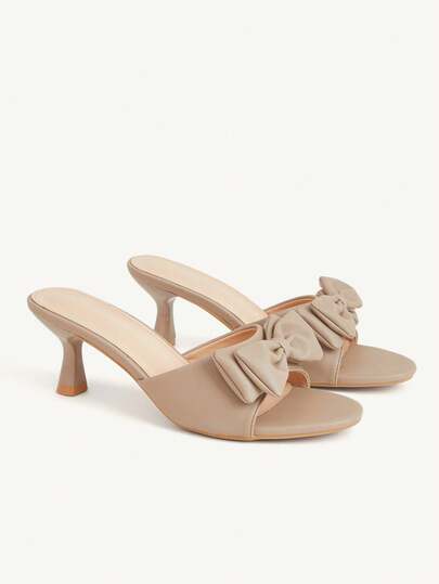CUCCOO CHICEST Giày sandal cao gót nữ màu kaki mới, gót mỏng, mũi tròn, kiểu dáng thời trang đơn giản và thanh lịch.