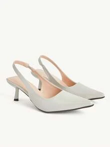 CUCCOO CHICEST Giày sandal cao gót mũi nhọn đơn giản dành cho nữ, thích hợp đi làm. - Màu xanh lá cây - Xem 1