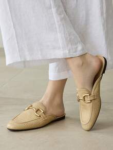 MOTF ZAPATOS PLANOS CÓMODOS PARA USO DIARIO CON DISEÑO SLIP-ON PARA MUJERES PARA NAVIDAD - Albaricoque claro - Ver 5