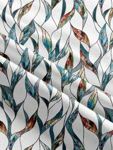 SHEIN LUNE 休闲简约绿色短袖T恤搭配绿色抽象几何印花半身裙，两件套，适合春夏度假穿着 - 彩色 - 查看 3