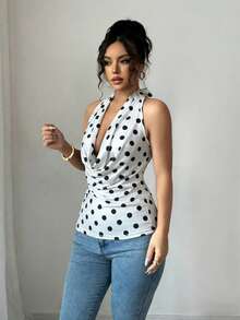 Rafferiza 弹性针织双面高领T恤 - 白色 - 查看 3