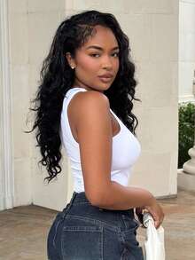 Alexandranx 素色背心連體衣 - 白色 - 查看 6