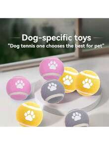 Dog Toy Footprints Pattern Elastic Ball Toys, Used For Training And Interactive Pet Toys - Multicolor - View 6