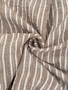 Elaquor 大码女式条纹V领单排扣上衣和口袋短裤休闲日常两件套 - 彩色 - 查看 8