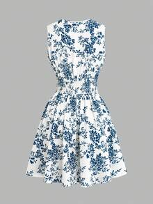 GlowEve Women's Woven Printed Summer Dress For Vacation - Blue - View 2