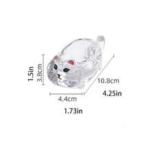 Cirelle 1个猫咪水晶玻璃调味蘸酱碟，多功能，勺架，可爱玻璃收纳架，甜点勺架，日常餐具，适合日常收纳、家庭聚会，必备 - 查看 4