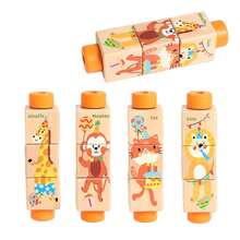 Wooden Rotating Puzzle Toy Learning Game With Animal & Vehicle Shapes, Rotating Base For Motor Skills Development, Educational Gift For Kids - Fine Motor Skills & Strategic Play,Wooden Toys(Suitable For Ages 2+) - Multicolor - View 5