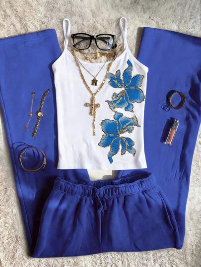 Glimmora Women's Summer Floral Print Bodycon Camisole