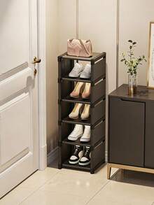 Adjustable 4/6/8 Tier Metal Shoe Rack - Tool-Free Assembly, Space Saving, Suitable For Entryway, Dorm And Closet | Sturdy Multi-Layer Sneaker Storage Rack, Unisex | Slim Modern Design, White/Black - Holds 12-24 Pairs Of Shoes | Non-Slip & Rust-Proof - Perfect For Apartments And Small Spaces! - Multicolor - View 11