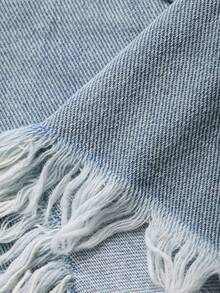 DAZY Quần short denim ống rộng, gấu quần rách, chất liệu denim mài, kiểu dáng thường ngày dành cho nữ, thích hợp cho mùa hè. - Rửa trung bình - Xem 7