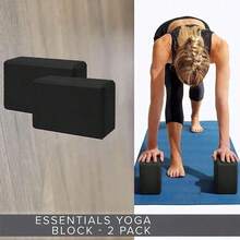 2 khối tập yoga, khối yoga mềm chống trơn trượt dùng cho yoga, pilates, thiền. - màu đen - Xem 2