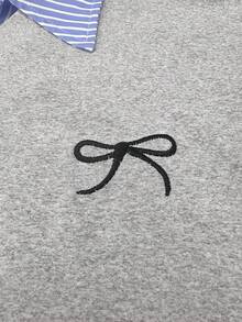 Resyla Women's Casual Everyday/Work Commute Striped Print Raglan Loose Fit 2 In 1 T-Shirt, Summer - Multicolor - View 4