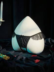 SpicyHot Celana Dalam Seksi Wanita dengan Hiasan Pita dan Rumbai Motif Jala - Hitam - View 10