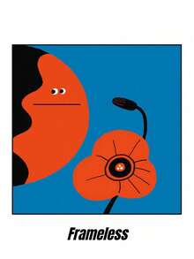 Joivida 1幅INS风格插画墙面艺术壁龛人物画装饰壁画，适用于奶茶店/面包店/甜品店 - 彩色 - 查看 15