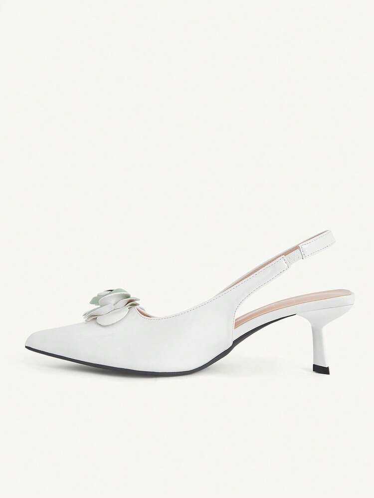 CUCCOO CHICEST Women's Fashion 3D Floral Pointed Stiletto High Heel Shoes Wedding Shoes Summer Shoes Bride Shoes