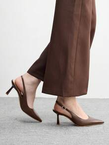 CUCCOO BIZCHIC 女士优雅尖头高跟鞋，通勤必备 - 棗紅色 - 查看 4