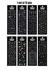 一套4张闪亮星星激光贴纸可爱日记贴纸Guka贴纸套装 - 繁星 - 查看 7