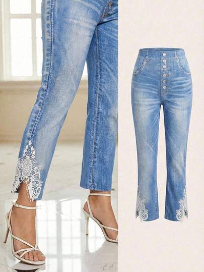 SHEIN Clasi Plus Size High Waist Elastic Plaid Simple Slim Fit Casual Pants,Office Outfits For Women