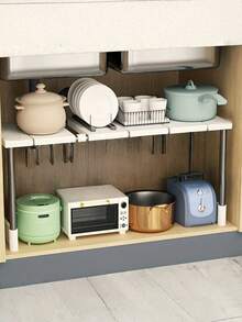 1 kệ nhiều tầng dưới bồn rửa có thể điều chỉnh độ dài, giúp tránh vướng đường ống, tạo giải pháp lưu trữ gọn gàng và ngăn nắp cho nhà bếp. - Nhiều màu - Xem 4