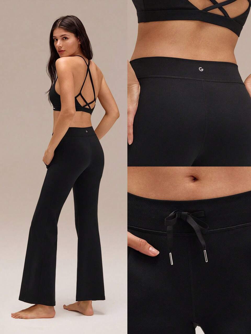 31" FeatherFit™ Endorphin Glow Buttery-Soft Stretchy Sweat-Wicking Slash Pockets Low-Rise Drawstring Waist Flare Leggings Yoga Pilates