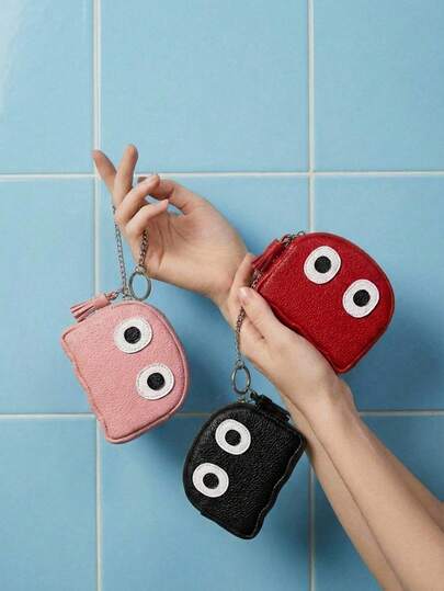 Joivida Cute Cartoon Genuine Soft Leather Coin Purse Niche Design Mini Wallet For Men Women Students Daily Commute Shopping Portable Change Key Storage Pouch