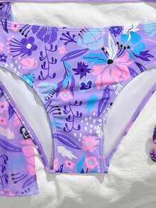 SHEIN 少女碎花三件套泳衣套装 女童沙滩套装 女童夏季度假套装 三件套比基尼套装 青少年三件套泳衣 女童泳衣套装 三件套泳衣套装 少女泳衣套装 泳衣和罩衫套装 女童两件套罩衫比基尼 两件套度假套装 三件套泳衣套装 少女服装套装 夏季沙滩紫色泳衣套装 三件套泳衣 薰衣草色两件套 青少年紫色两件套 女童紫色泳衣 - 紫色 - 查看 4