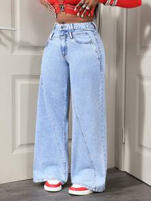 BamGleam Women's Casual Denim Jeans - Blue - View 4