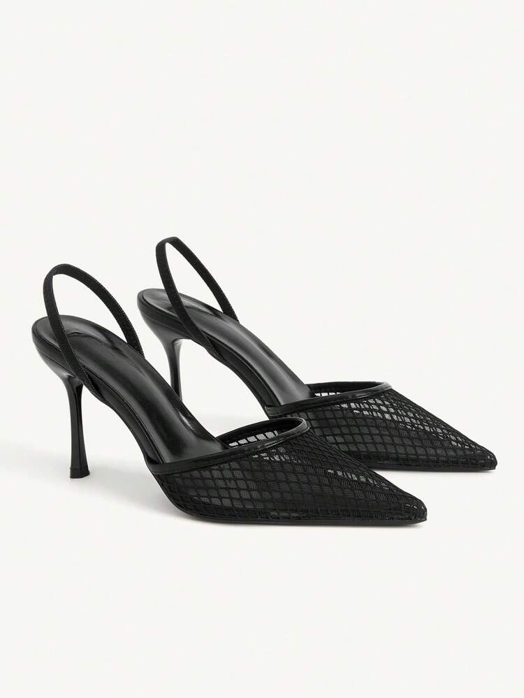 CUCCOO CHICEST Pointed Toe Breathable Mesh Hollow-Out Fashionable Elegant Sexy Stiletto High Heels For Party Wedding Shoes Summer Shoes Bride Shoes