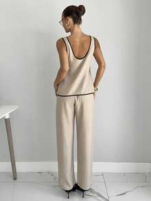 Siren Gaze Women's V-Neck Sleeveless Top And Pants Casual 2 Pieces Set - Multicolor - View 2