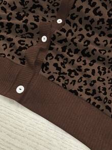 Resyla Women's Leopard Print Casual Pullover Sweatshirt, Versatile Round Neck Long Sleeve, Autumn/Winter New Arrival - Multicolor - View 3