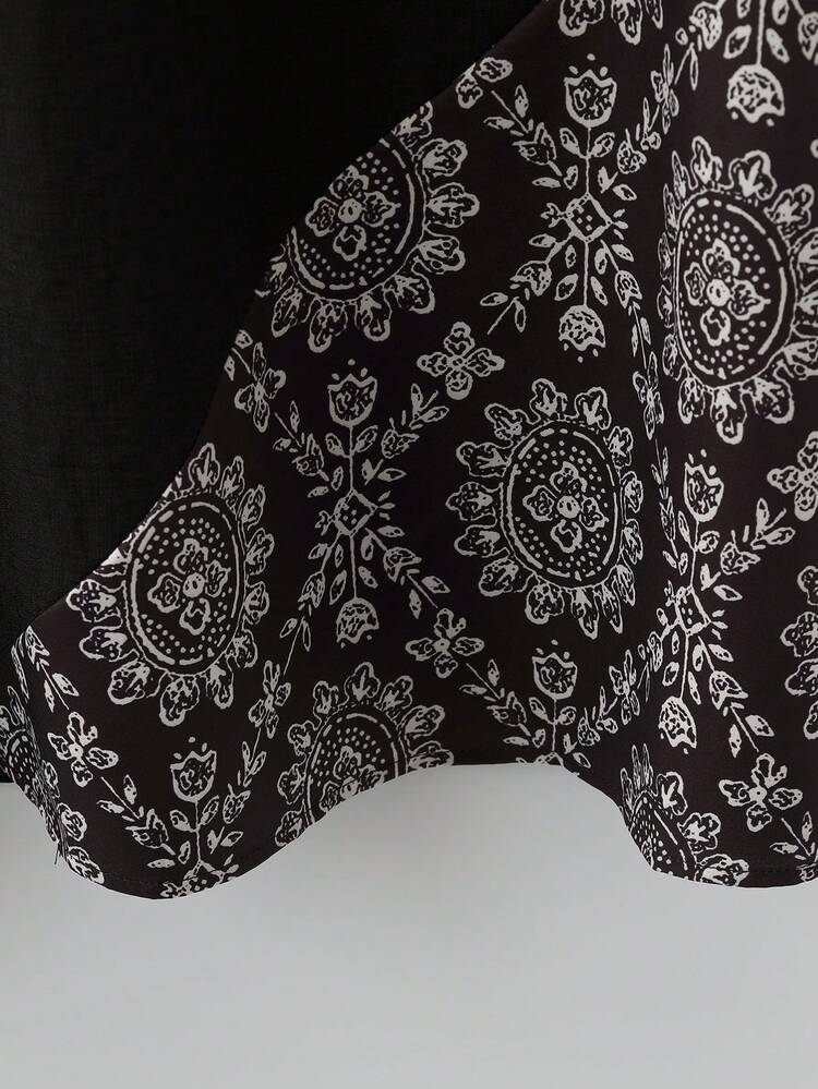 Plus Size Women Summer Casual Vacation Style Patchwork Botanical Print Loose Short Sleeve Dress Patchwork Dress Plus Size Dresses Summer Outfits  Beach Vacation Outfits For Women BOHO Clothes Women Clothes Dress Dress With Print Summer Outfits For Women  Beach Outfit For Women  Casual  Vacation Outfits Women Country Concert Outfit Peplum