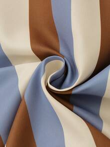 Franclia Camisa de manga corta con bolsillo, de estilo casual y de vacaciones, con botones delanteros y rayas - Multicolor - Ver 6