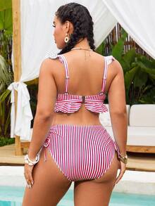 Swim Mod Conjunto de traje de baño de talla con estampado de lunares - Multicolor 2 - Ver 2