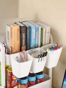 5/4/3 Tier Storage Cart - Durable Plastic Material, Easy To Move, Suitable For Kitchen, Bathroom, Bedroom - (Easy To Move And Convenient) Black & White Underwear Storage Box, Thickened Tube, Strong Load-Bearing, Multi-Layer Storage Rack, Suitable For Kitchen, Bedroom And Outdoor Camping, Durable Plastic Design, Multi-Functional Storage Cart | Modern Storage Rack | Sturdy Storage Rack, Halloween, Christmas Gift - Multicolor - View 7
