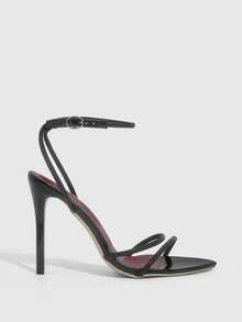 CUCCOO SZL Sandal Wanita Modis Berwarna Putih Transparan PVC Bening dengan Hak Kristal, Sandal Hak Sedang Ujung Persegi untuk Perjalanan, Kencan, Pesta, Liburan, Pernikahan, Prom, dan Sepatu Musim Panas - Hitam 19 - View 4