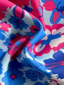 Swim Mod Plus Size Women's Summer Beach Floral Print Halter Tie Sexy Bikini And Triangle Panty Swimsuit Set Bikini Swimwear Floral Print Bikini Womens Two Piece Swimsuit Bikini Sets For Women Beach Outfit For Women - Multicolor - View 4