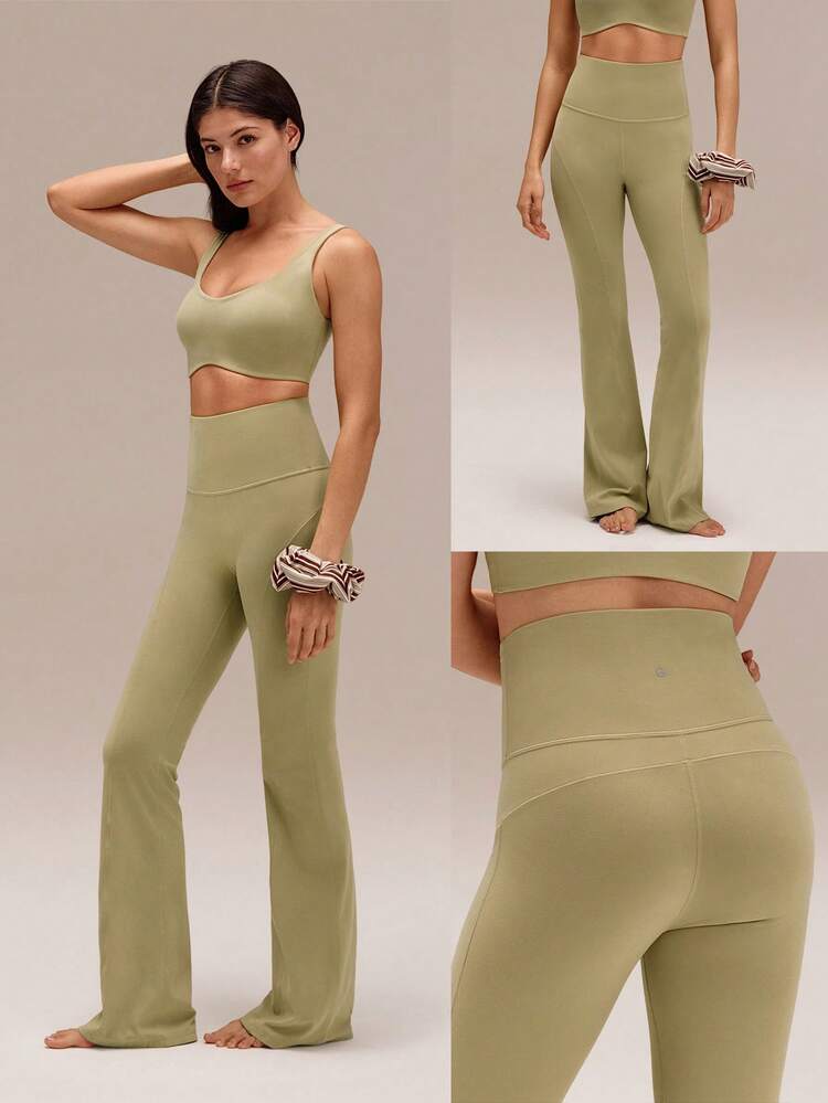 33" FeatherFit™ Groovy Flare High-Waist Buttery-Soft Stretchy Sweat-Wicking Ultra-Long Flare Leggings Low Impact Yoga Pilates Studio Daily Active Wear