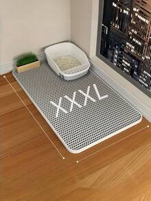 Cat Litter Mat, Cat Paw Mat, Cat Litter Box, Dog Litter Box, Splash-Proof Cat Litter Mat, Prevents Litter From Being Carried Out Of The Litter Box, Dual-Layer Filter To Control Sand Fall, Splash-Proof Toilet Mat, Paw Mat. - Multicolor - View 2