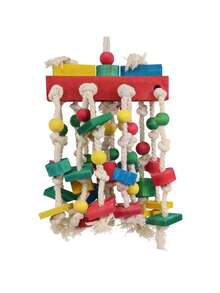 1 Juguete para Loro, Juguete Masticable y Frotable de Colores Vibrantes para Loros Medianos/Pequeños, para Aliviar el Aburrimiento, Suministros para Mascotas, Decoración de Jaula de Pájaros - Multicolor - Ver 5